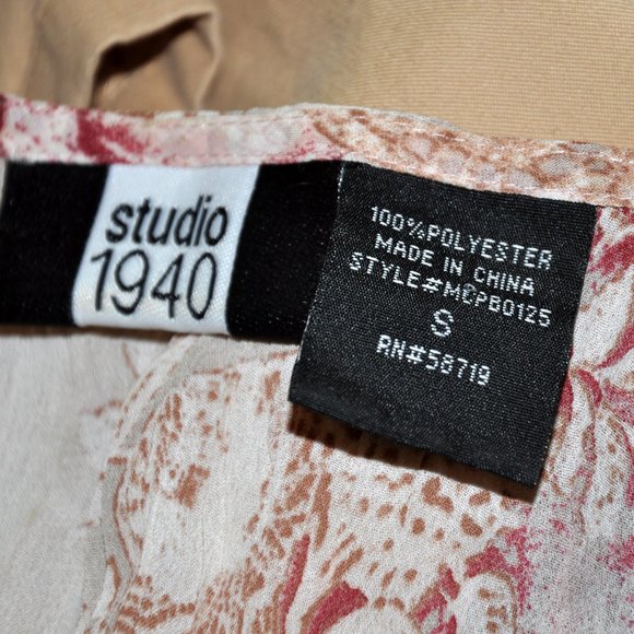 Saint Tropez West Skirt and Studio 1940 Long Sleeved Button Down Sash Blouse - Picture 8 of 9